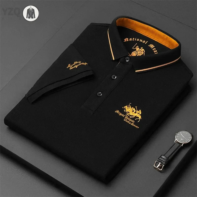 👕 Men’s Embroidered Casual Fashion Polo Shirt – Summer Comfort Meets Effortless Style