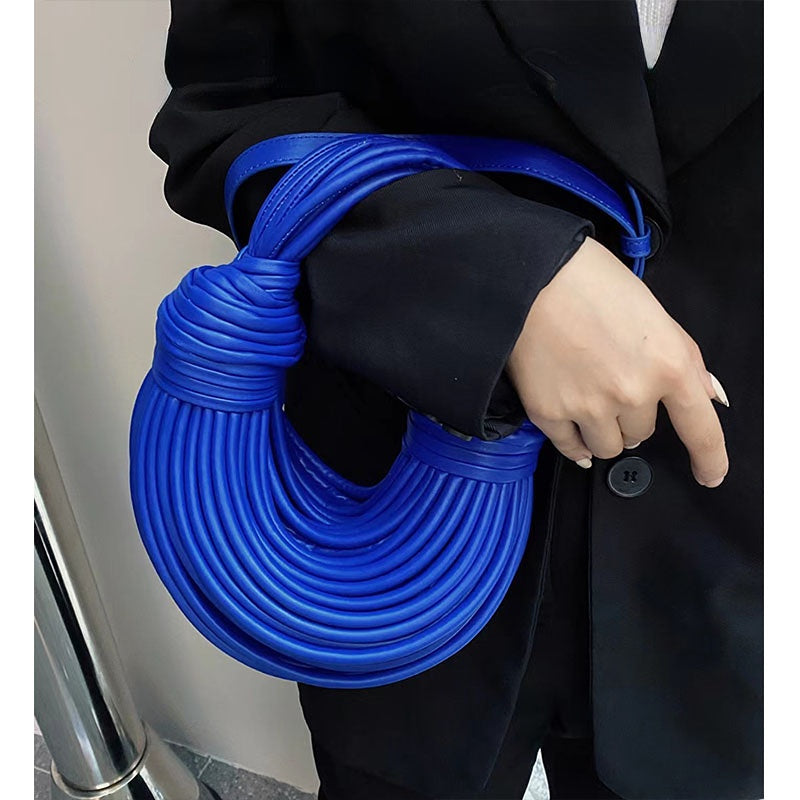 ✨ Luxury Handwoven Noodle Bag – Gold & Silver Designer-Inspired Handbag for Women