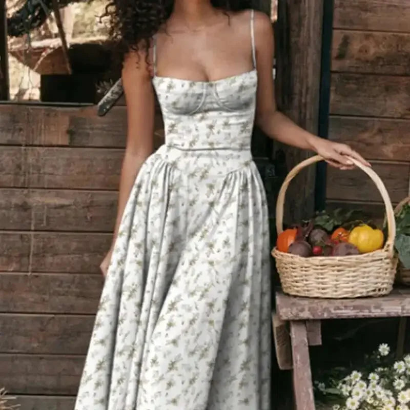 🌺 Bohemian Summer Elegance: Luxury Floral V-Neck Dress