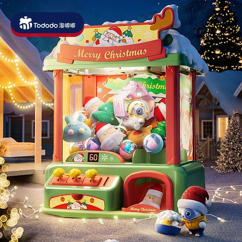 New Christmas Theme Doll Machine Coin Operated Play Game Claw Catch Toy Machines Dolls Children Interactive Toys Christmas Gifts
