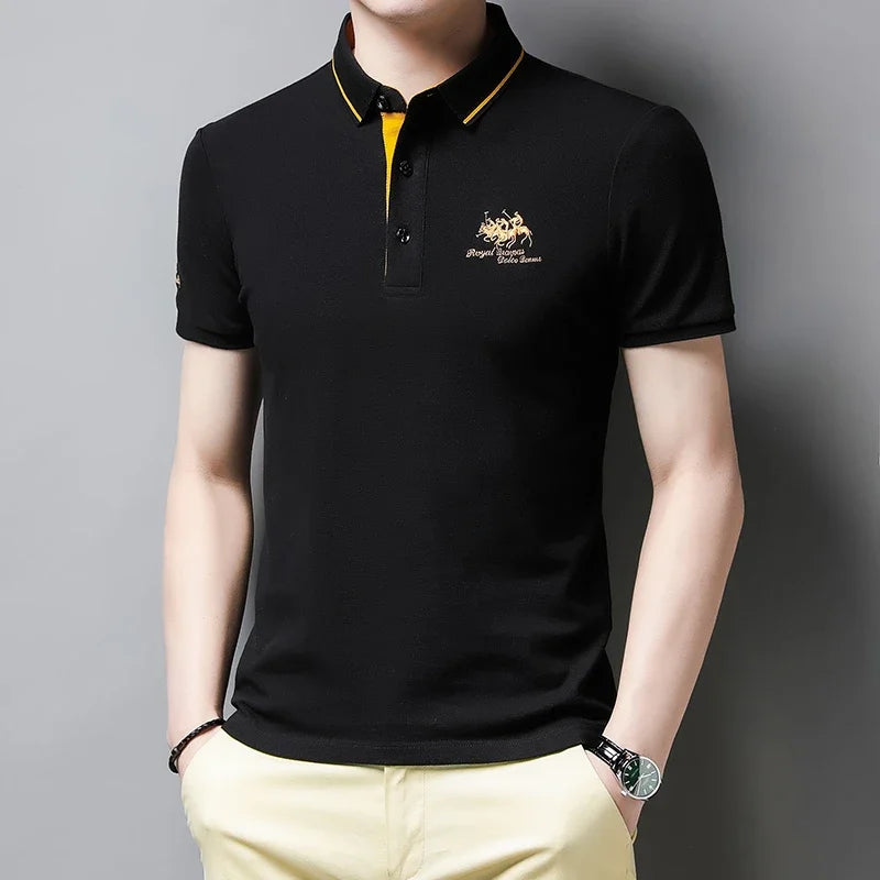 👕 Men’s Embroidered Casual Fashion Polo Shirt – Summer Comfort Meets Effortless Style