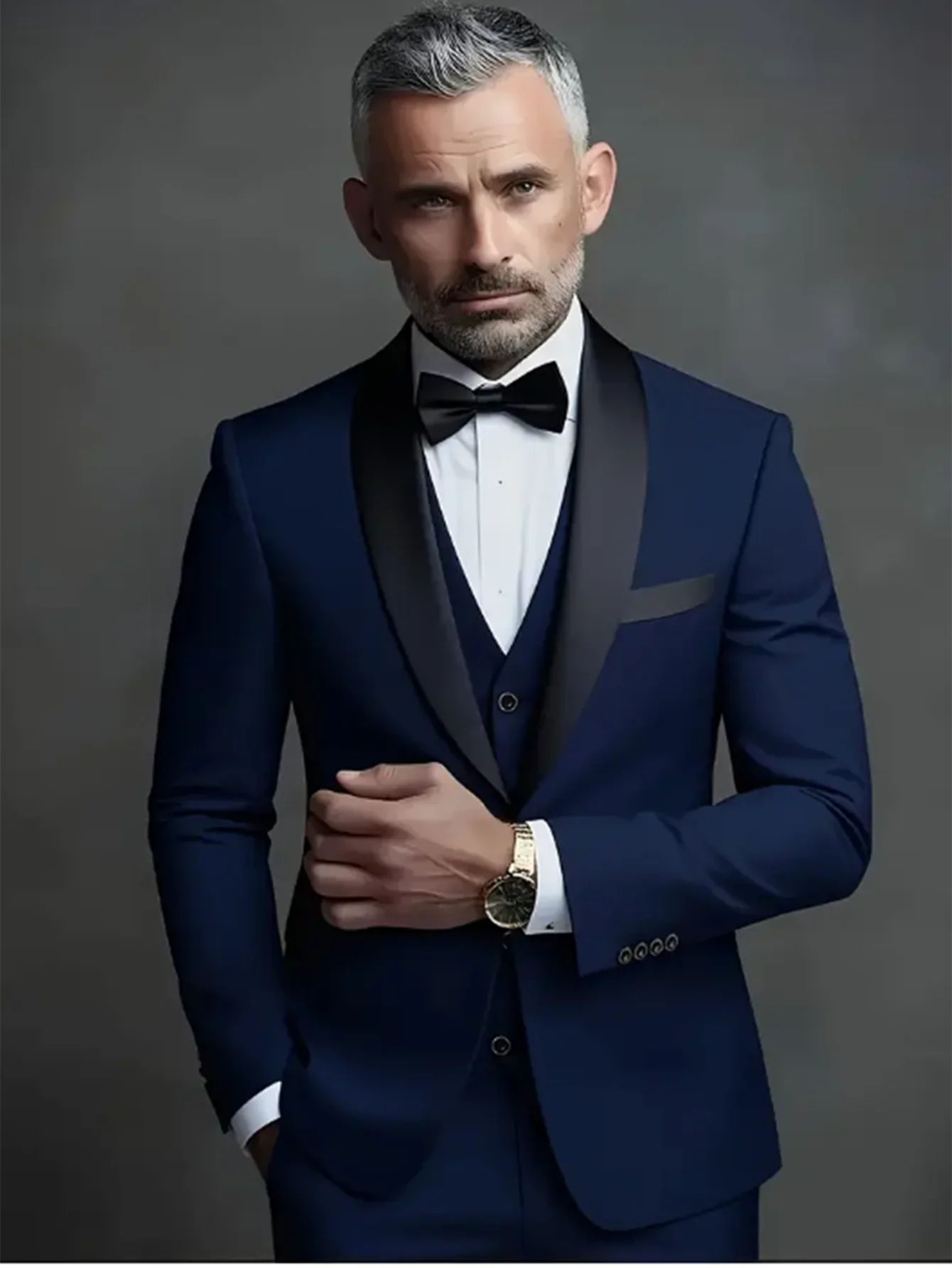 🕴️ Elegant Men's Slim Fit Tuxedo Set — Black Formal Suit for Weddings & Special Occasions