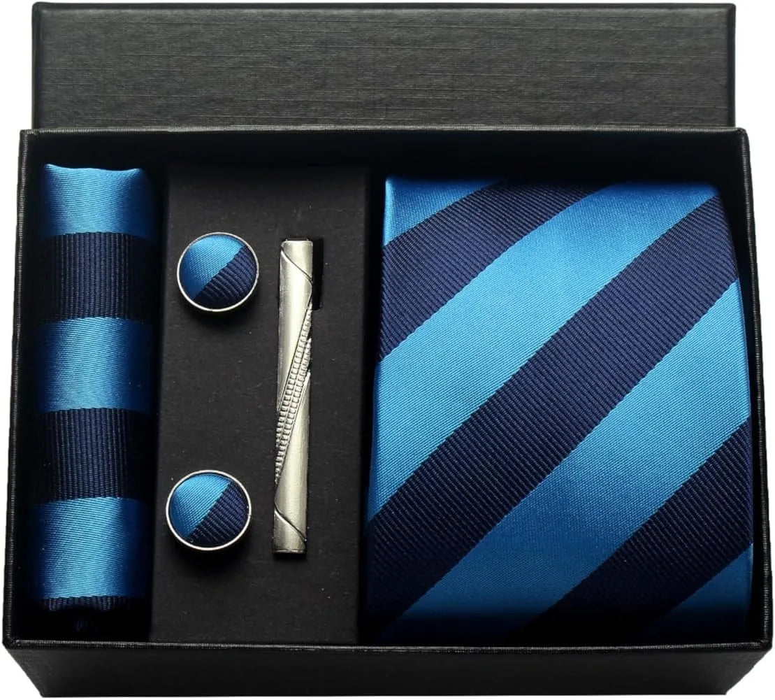 🎩 Classic 100% Silk Men’s Tie Set – Elegant Style in Every Detail