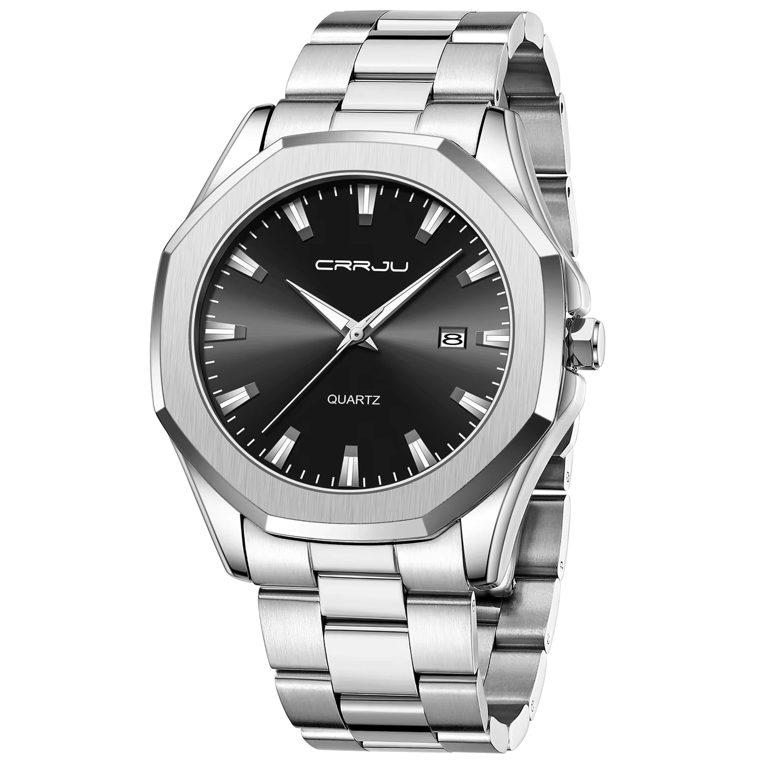 ⌚ Men’s Classic Luxury Stainless Steel Watch — Elegance That Never Fades