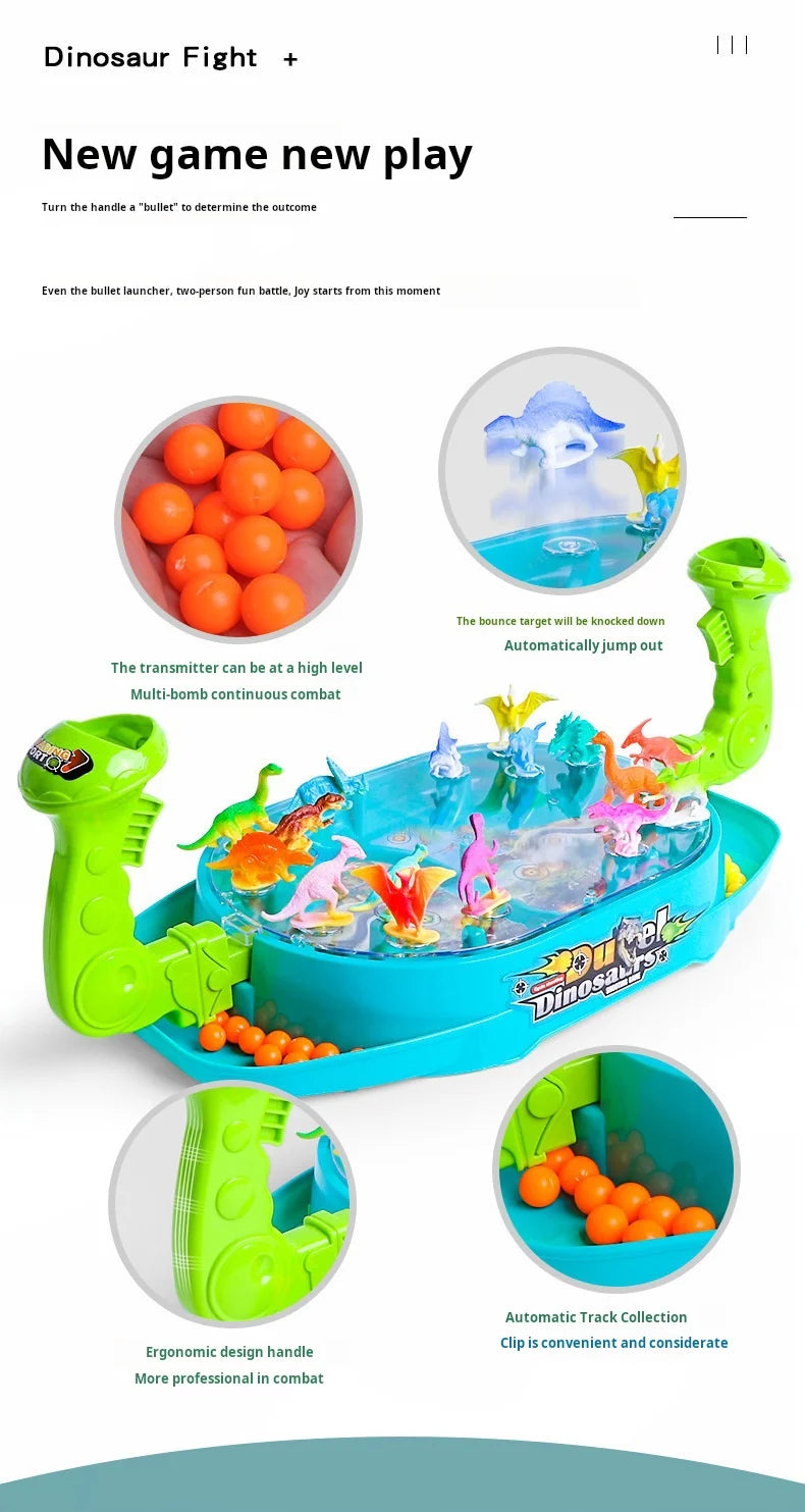 Children's Two-Player Battle Catapult Dinosaur Board Game Pinball Catapult Toy Parent-Child Interactive Educational Toy