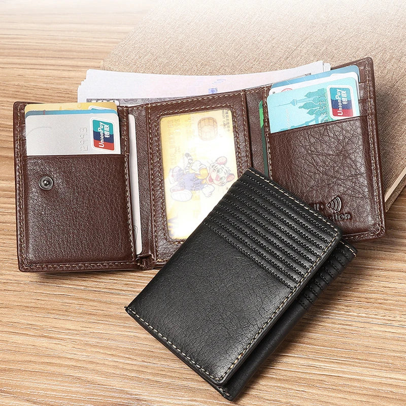 👛 Men’s Genuine Leather RFID Wallet – Secure, Stylish & Functional