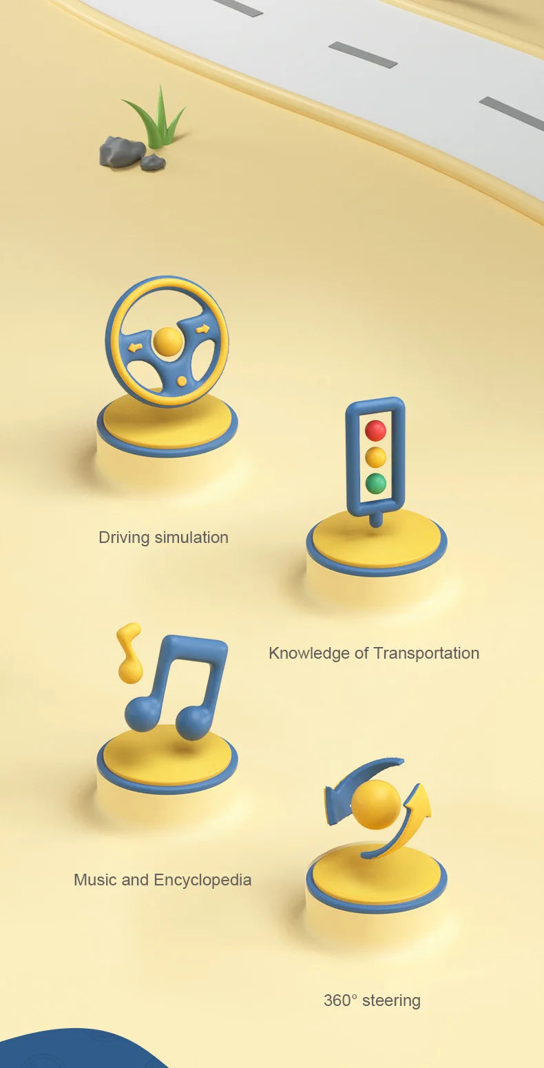 Children's steering wheel operation obstacle avoidance game machine simulates steering wheel racing car