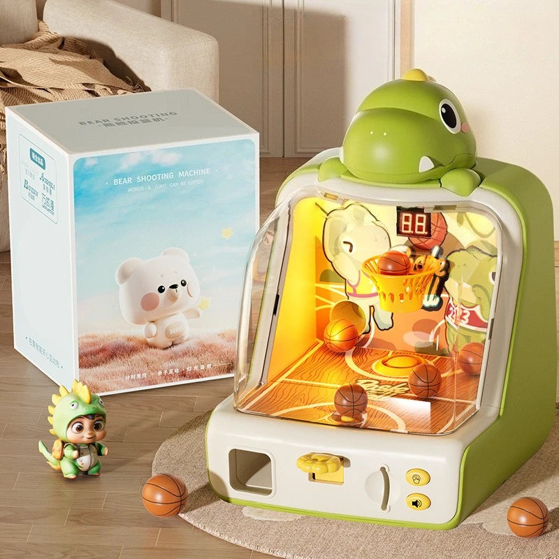 Shooting Basketball Machine Children Coin Operated Play Game Pinball Machine Kids Interactive Competition Christmas Desktop Toys