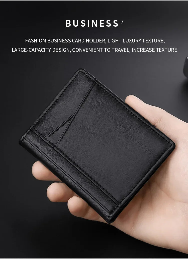 👛 Ultra-Thin Soft Leather Wallet – Sleek, RFID-Protected, and Compact