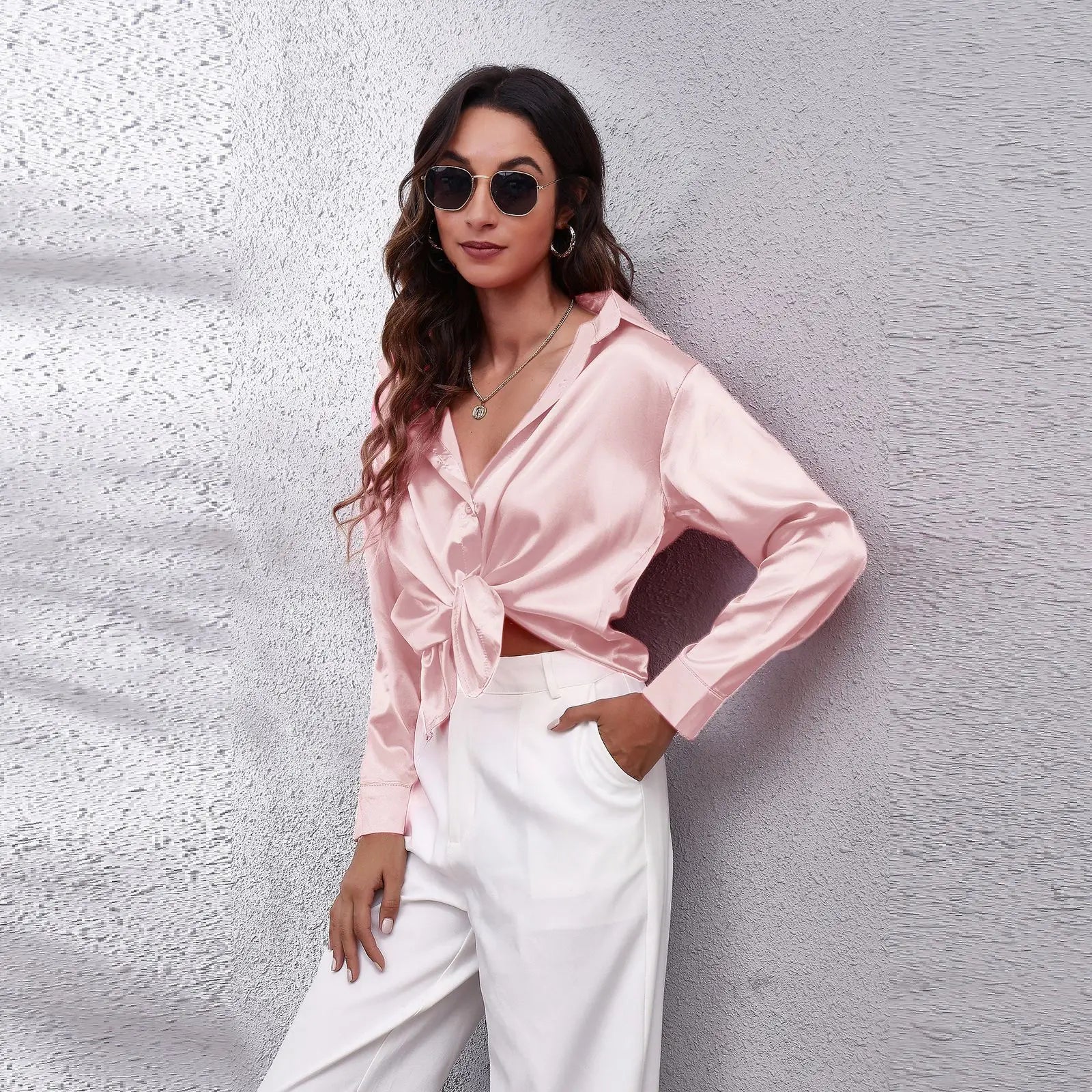 💼 Elegant Women’s Satin Shirt – Effortless Sophistication for Work & Beyond