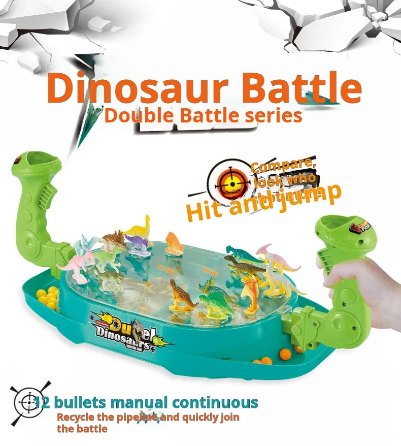 Children's Two-Player Battle Catapult Dinosaur Board Game Pinball Catapult Toy Parent-Child Interactive Educational Toy