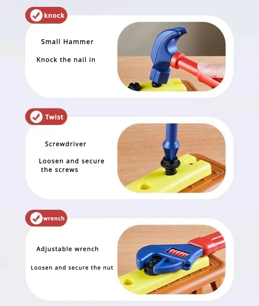 Kids Repair Toolbox Set with Simulation Electric Screwdriver And Drill Pretend Play Engineering Assembly Toy Educational gift