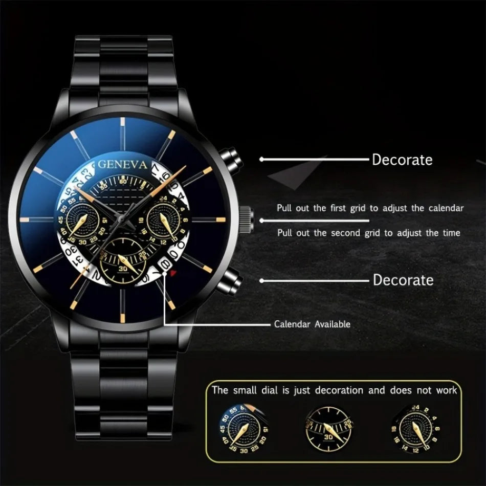 ⌚💼 3-Piece Men’s Watch Gift Set – Style, Class & Confidence in One Box