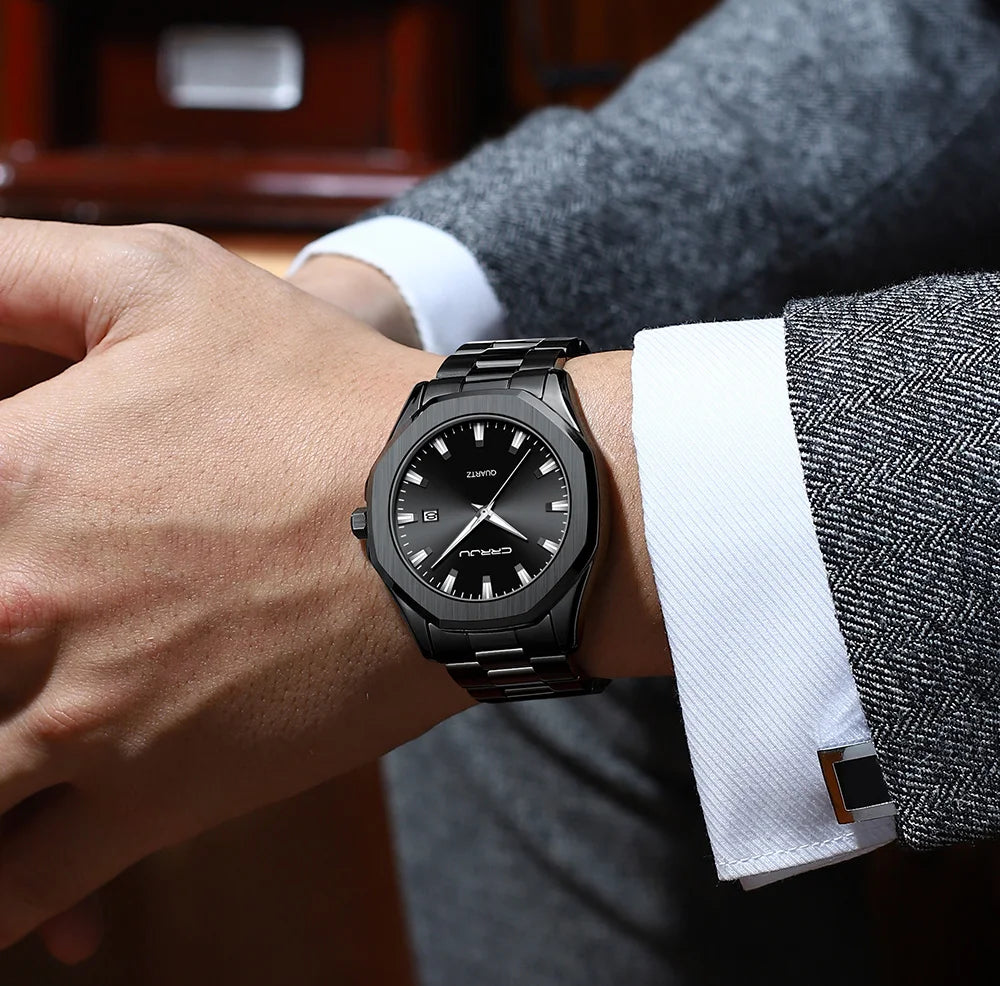 ⌚ Men’s Classic Luxury Stainless Steel Watch — Elegance That Never Fades