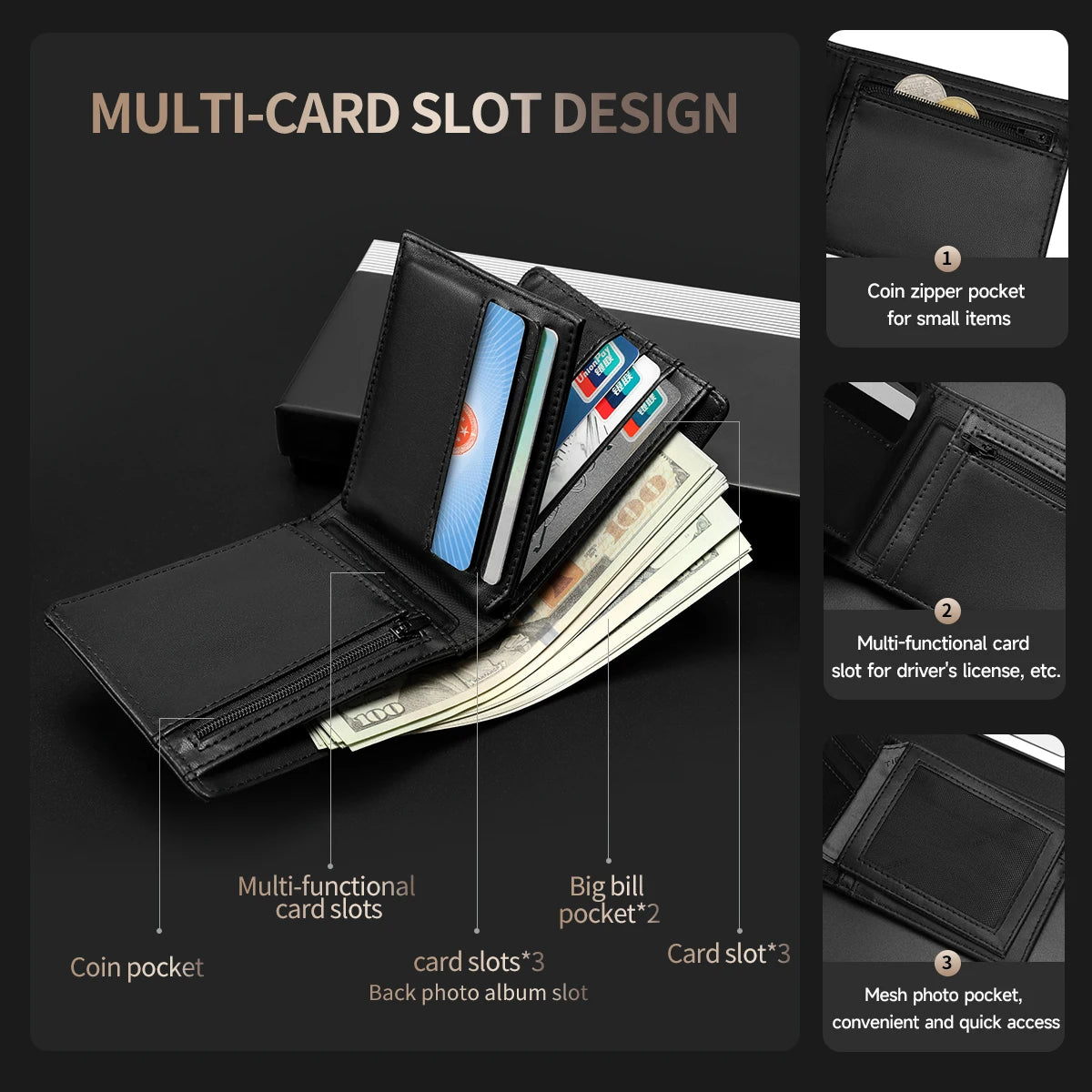 👛 Luxury Men’s Wallet – RFID Protection Meets Elegant Design