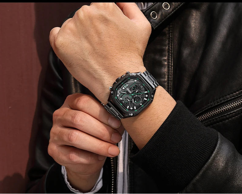 ⌚ MEGIR Silver Quartz Watch for Men – Stylish, Waterproof & Chronograph