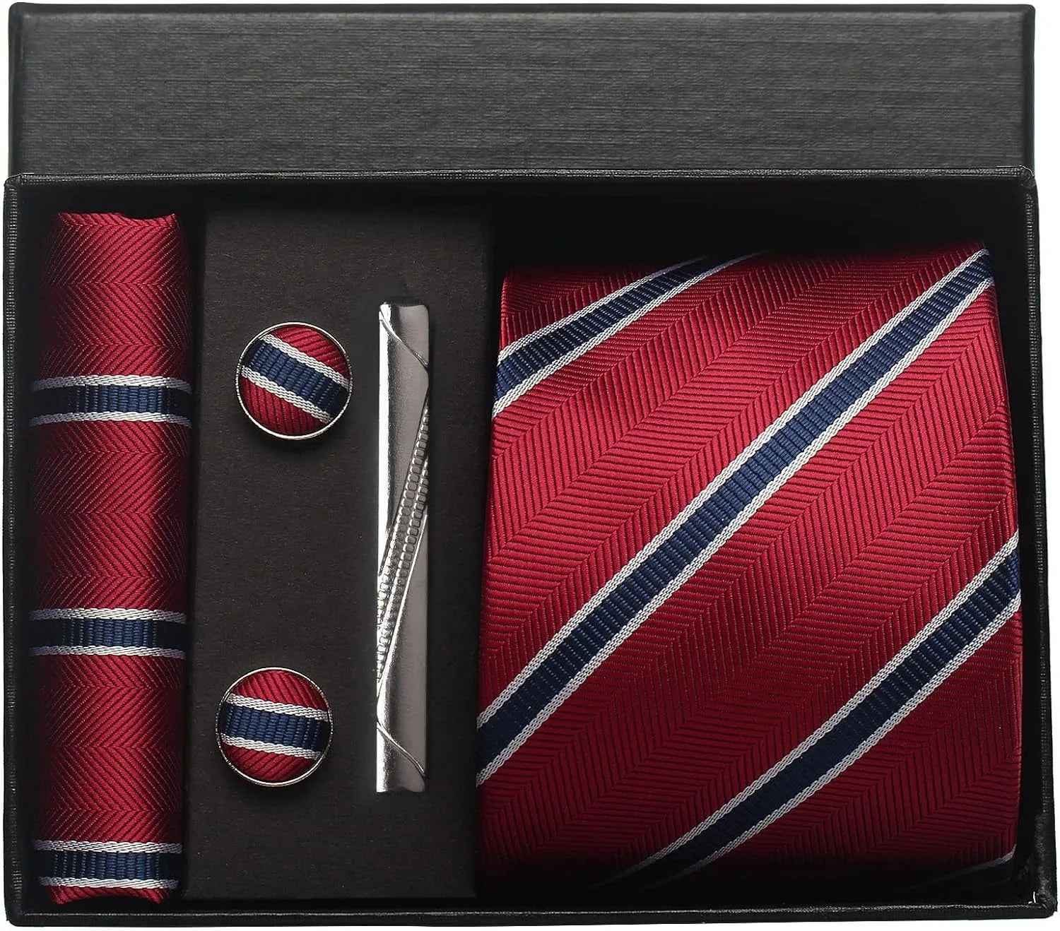 🎩 Classic 100% Silk Men’s Tie Set – Elegant Style in Every Detail