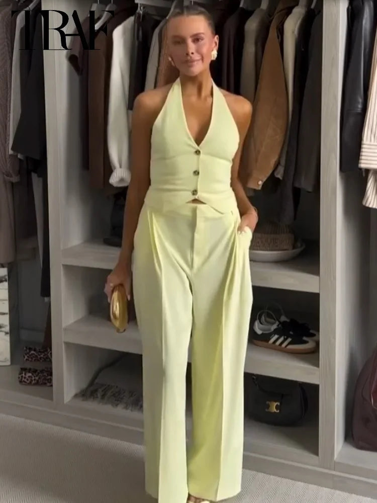 💛 Yellow Two-Piece Set for Women