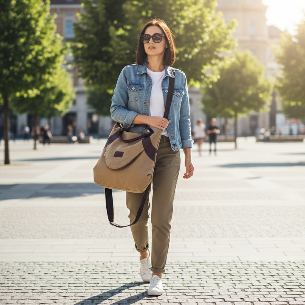 🧳 Large Canvas Shoulder Bag for Women – Your Perfect Everyday & Travel Companion