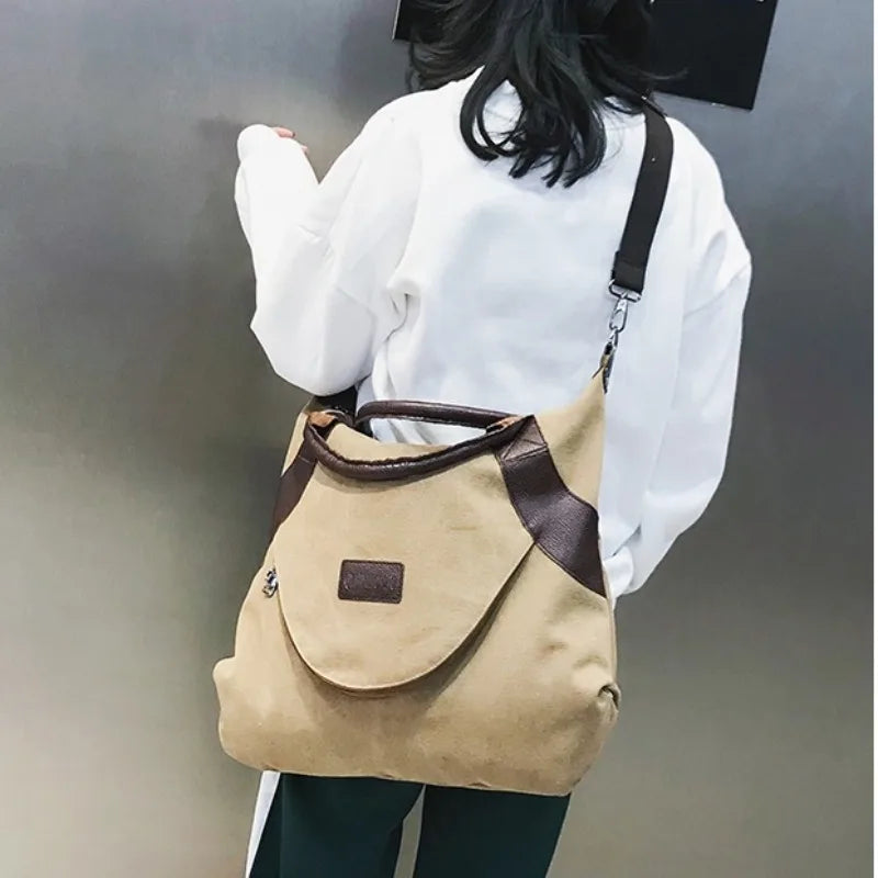 🧳 Large Canvas Shoulder Bag for Women – Your Perfect Everyday & Travel Companion