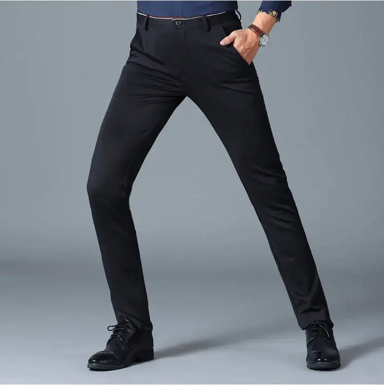 🖤 Black Slim-Fit Dress Pants for Men — Effortless Elegance for Every Occasion