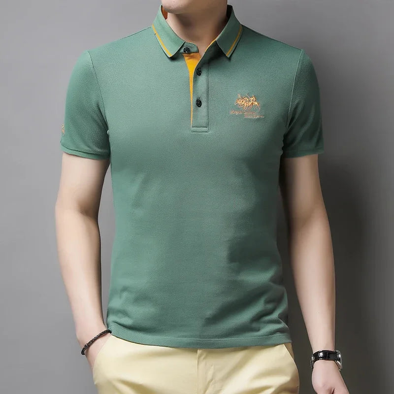 👕 Men’s Embroidered Casual Fashion Polo Shirt – Summer Comfort Meets Effortless Style