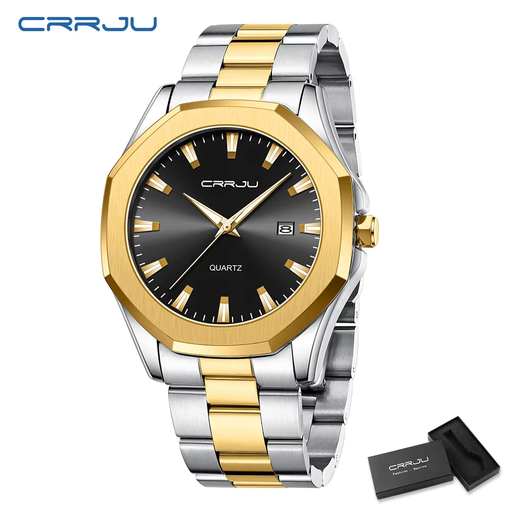 ⌚ Men’s Classic Luxury Stainless Steel Watch — Elegance That Never Fades