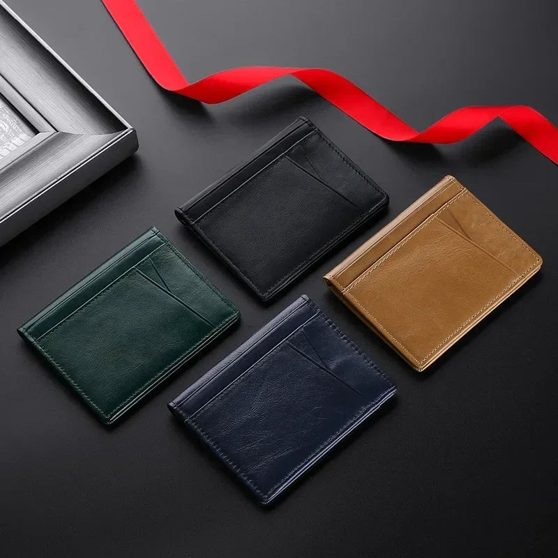 👛 Ultra-Thin Soft Leather Wallet – Sleek, RFID-Protected, and Compact