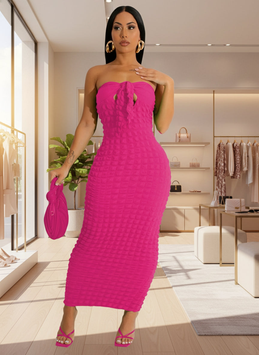 💎 Elegant Bowknot Strapless Maxi Dress