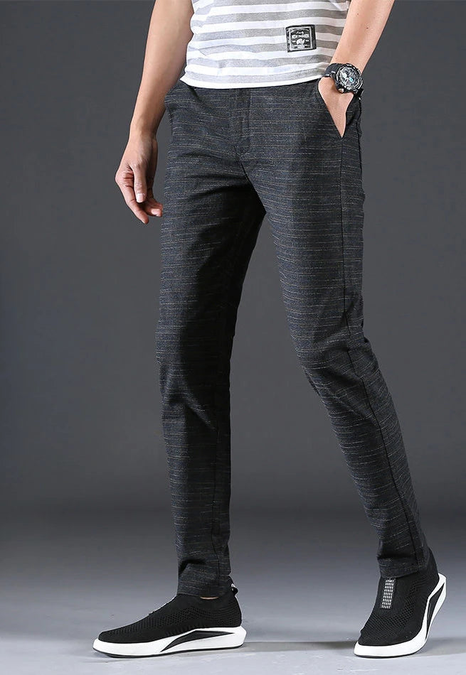 👔 Men’s Gray Plaid Suit Trousers — Effortless Class for Modern Gentlemen