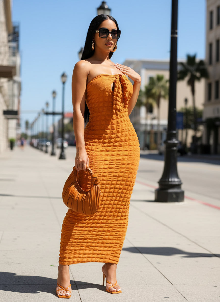 💎 Elegant Bowknot Strapless Maxi Dress