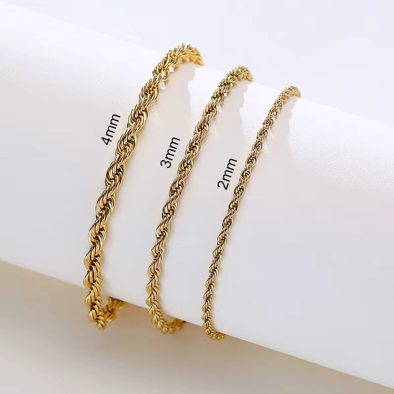 💎 Unisex Rope Chain Bracelet – Timeless Style for Men & Women