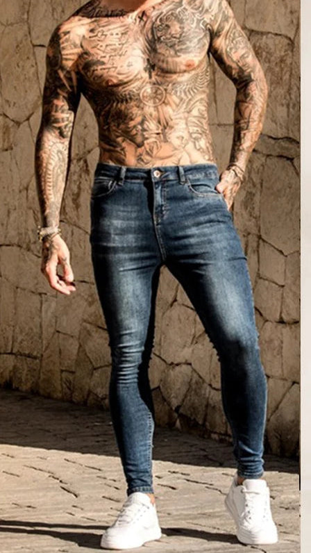 👖 Men’s Elastic Skinny Jeans – Stretch Denim Streetwear Pants